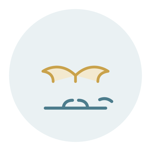 Sleepy emoji with half-closed eyes and a flat mouth on a pale blue circle background.